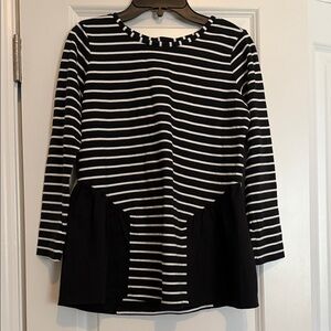 Hanna Andersson Striped Long Sleeve Peplum Top